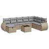 vidaXL Soffgrupp f&ouml;r tr&auml;dg&aring;rden med dynor 9 delar beige konstrotting