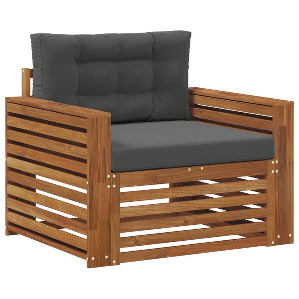 vidaXL Utomhussoffset Massivt akaciatr&auml; och polyester Naturf&auml;rg