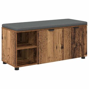 vidaXL Hallb&auml;nk Gammalt tr&auml; 100 x 38 x 46 cm Konstruerat Tr&auml; och Tyg