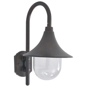 vidaXL V&auml;gglampa f&ouml;r tr&auml;dg&aring;rd E27 42 cm aluminium brons