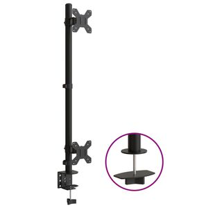 vidaXL Sk&auml;rmf&auml;ste f&ouml;r 2 sk&auml;rmar svart st&aring;l VESA 75/100 mm