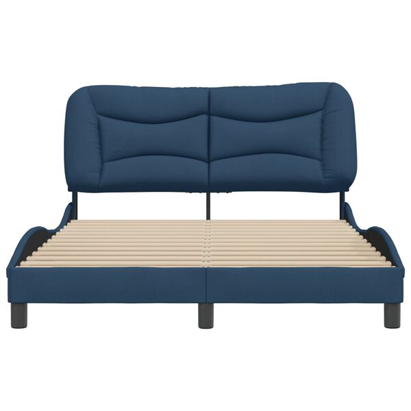 vidaXL Bed Frame without Mattress "Hvar" Blue 140x190 cm Fabric