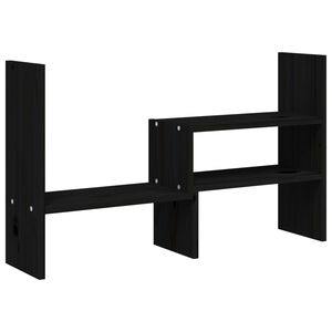 vidaXL Sk&auml;rmst&auml;ll svart (39-72)x17x43 cm massiv furu