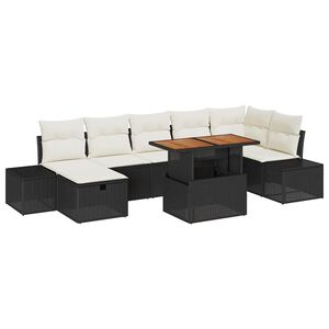 vidaXL Tr&auml;dg&aring;rdsoffset 8 pcs Svart konstrotting