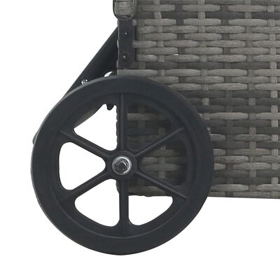 vidaXL Solsäng med hjul konstrotting antracit