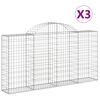 vidaXL Gabioner b&aring;gformade 3 st 200x30x100/120 cm galvaniserat j&auml;rn
