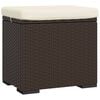 vidaXL Fotpall med kudde brun 40x30x40 cm konstrotting