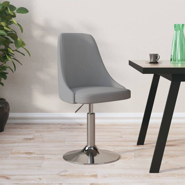 vidaXL Snurrbar matstol ljusgr&aring; tyg