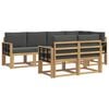 vidaXL Utomhussoffset med kudde 7 pcs Vit och antracit Polyester