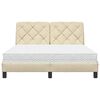 vidaXL Bed with Mattress Cream 120x200 cm Fabric