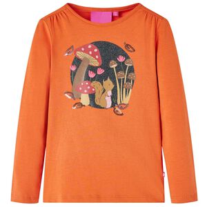 T-shirt med l&aring;nga &auml;rmar f&ouml;r barn stark orange 92