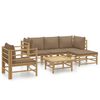 vidaXL Loungegrupp 6 delar taupe dynor bambu
