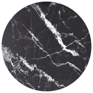 vidaXL Bordsskiva svart &Oslash;40x0,8 cm h&auml;rdat glas med marmortextur