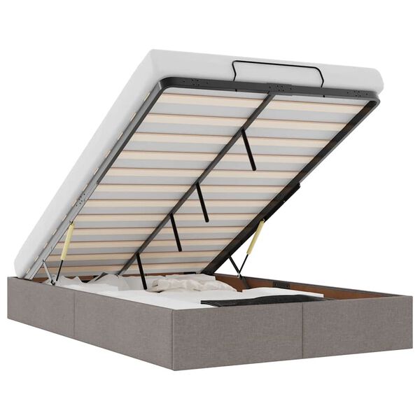 vidaXL Ottoman s&auml;ngram utan madrass taupe 120x200 cm tyg