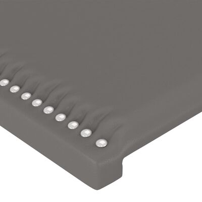 vidaXL Sänggavel med kanter grå 183x23x78/88 cm konstläder