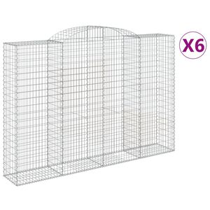 vidaXL Gabioner b&aring;gformade 6 st 300x50x200/220 cm galvaniserat j&auml;rn