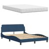 vidaXL Bed with Mattress Blue 120x200 cm Fabric