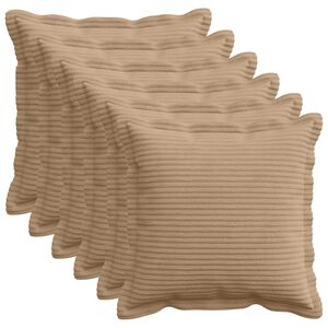 vidaXL Kudd&ouml;verdrag 6 st HOUTEN Brun 30 x 30 cm manchester