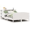 vidaXL S&auml;ng med bokhylla utan madrass vit 135x190cm massiv furu