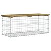 vidaXL Trädgårdsbänk gabion-design 103x44x42 cm tryckimpregnerad furu