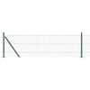 vidaXL L&auml;nkfence med betongbas 25 x 0,6 m PVC-belagda st&aring;l Gr&ouml;n Mesh