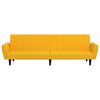 vidaXL B&auml;ddsoffa 2-sits med pall gul sammet