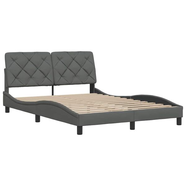 vidaXL Bed Frame without Mattress Dark Grey 140x200 cm Fabric
