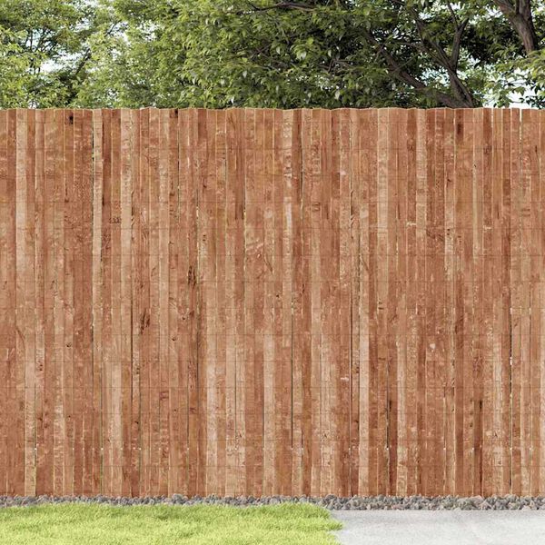 vidaXL Barkstaket Brun 600 x 150 cm Bark