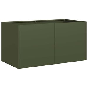 vidaXL Odlingsl&aring;da olivgr&ouml;n 80x40x40 cm kallvalsat st&aring;l