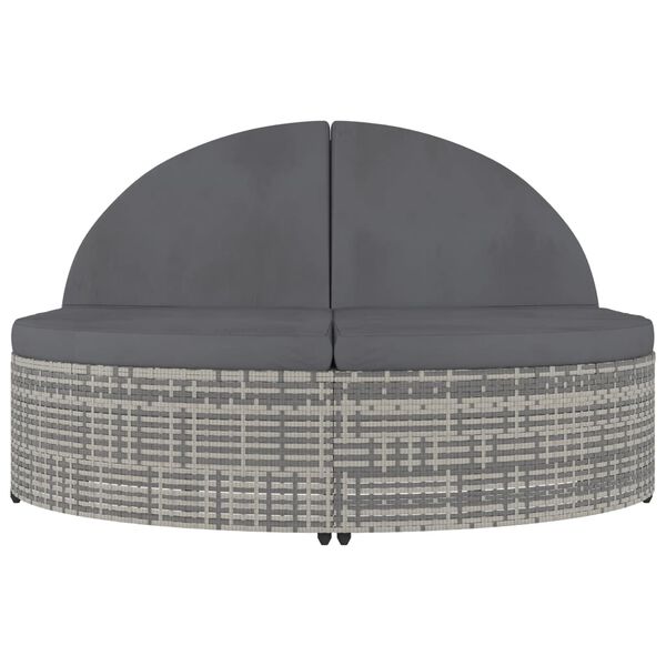 vidaXL Sols&auml;ng f&ouml;r 2 personer med dynor konstrotting gr&aring;