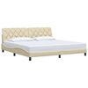 vidaXL Bed Frame without Mattress Cream 200x200 cm Fabric