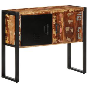 vidaXL Konsolbord flerf&auml;rgad 90x35x75 cm massivt &aring;tervunnet tr&auml;