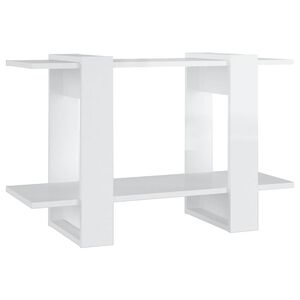vidaXL Bokhylla/Rumsavdelare vit h&ouml;gglans 80x30x51 cm