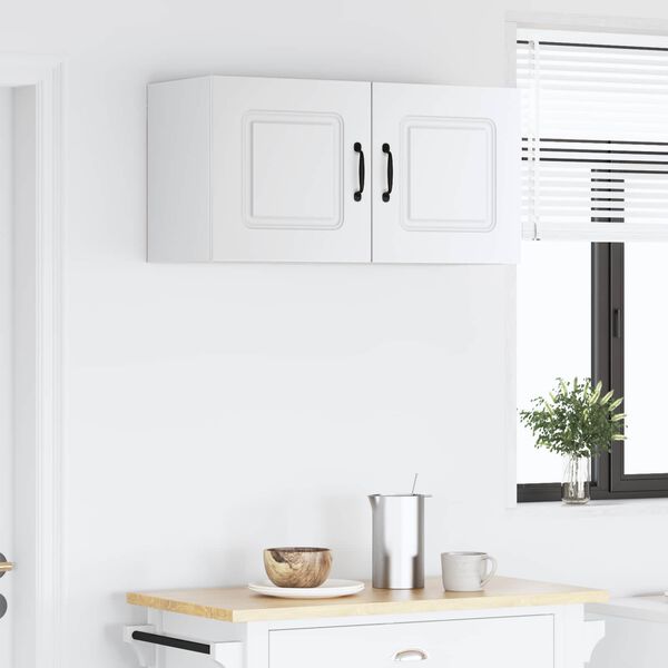 vidaXL K&ouml;kssk&aring;p med lagring Kalmar Vit 80 x 31 x 40 cm Konstruerat tr&auml;