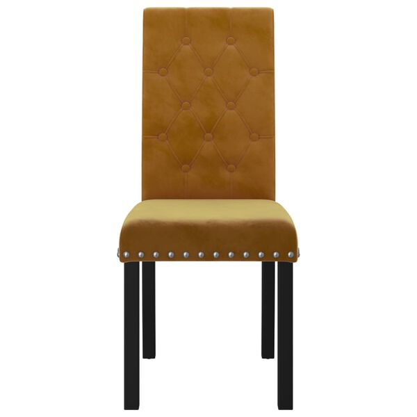 vidaXL Matstolar 2 st brun sammet