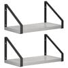 vidaXL V&auml;gg hyllor 2 st Betonggr&aring; 30 x 16 x 15,5 cm