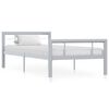 vidaXL S&auml;ngram utan madrass gr&aring; & vit metall 90x200 cm