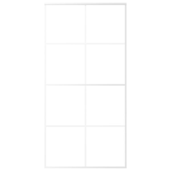 vidaXL Skjutdörr ESG-glas och aluminium 102,5x205 cm vit
