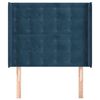 vidaXL Sänggavel med kanter mörkblå 103x16x118/128 cm sammet