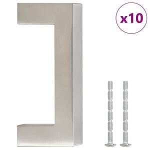 vidaXL Sk&aring;phandtag 10 st silver 64 mm rostfritt st&aring;l