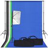 vidaXL Fotostudio med softbox-lampa och bakgrund