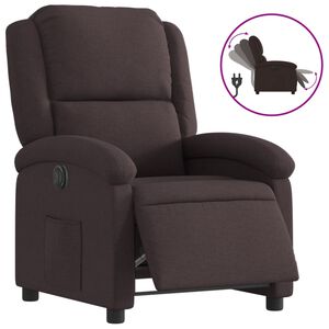 vidaXL Elektrisk reclinerf&aring;t&ouml;lj m&ouml;rkbrun tyg