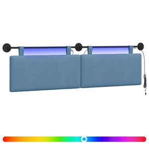 vidaXL H&auml;ngande s&auml;nggavel Med LED-lampa Bl&aring; Kordread tyg