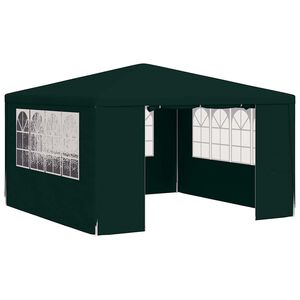 vidaXL Professionellt partyt&auml;lt med v&auml;ggar 4x4 m gr&ouml;n 90 g/m&sup2;