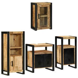 vidaXL Badrumsm&ouml;belset 4 st Brun 55 x 35 x 60 cm Massivt Mangotr&auml;d