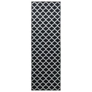 vidaXL Mattl&ouml;pare LESAKA Svart och vit 50 x 100 cm Diamantvelour