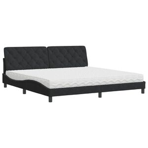 vidaXL Bed with Mattress Black 200x200 cm Velvet