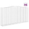 vidaXL Gabioner b&aring;gformade 6 st 400x50x200/220 cm galvaniserat j&auml;rn
