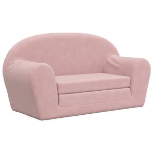 vidaXL B&auml;ddsoffa f&ouml;r barn 2-sits rosa mjuk plysch