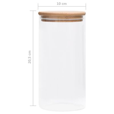 vidaXL Förvaringsburkar i glas med bambulock 4 st 1200 ml